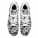 Lily Floral Pattern Print High Top Leather Sneakers