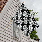 Lily Floral Pattern Print House Flag