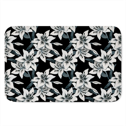 Lily Floral Pattern Print Indoor Door Mat