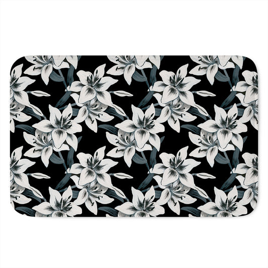 Lily Floral Pattern Print Indoor Door Mat