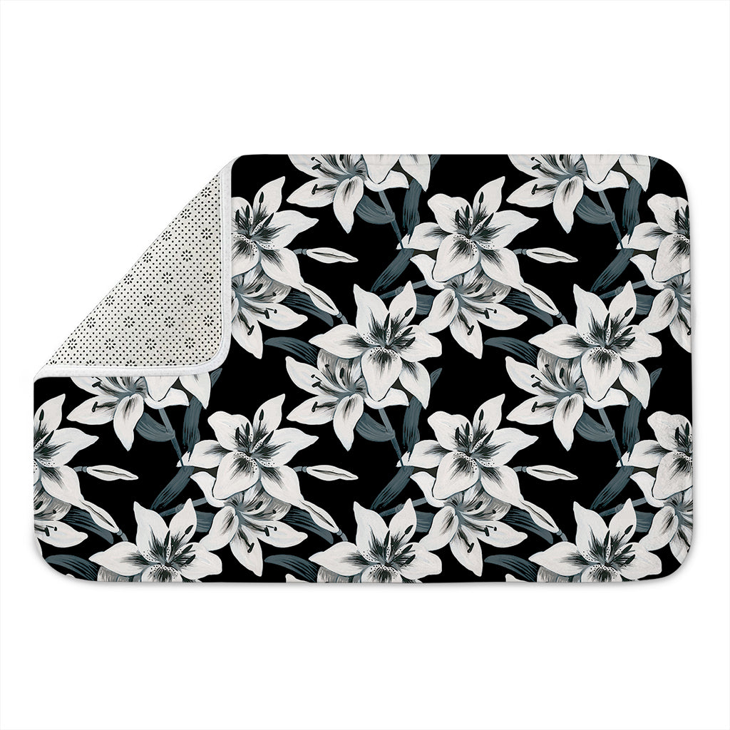 Lily Floral Pattern Print Indoor Door Mat