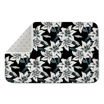 Lily Floral Pattern Print Indoor Door Mat