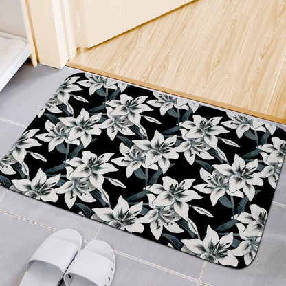 Lily Floral Pattern Print Indoor Door Mat