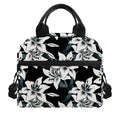 Lily Floral Pattern Print Insulated Lunch Bag