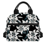 Lily Floral Pattern Print Insulated Lunch Bag
