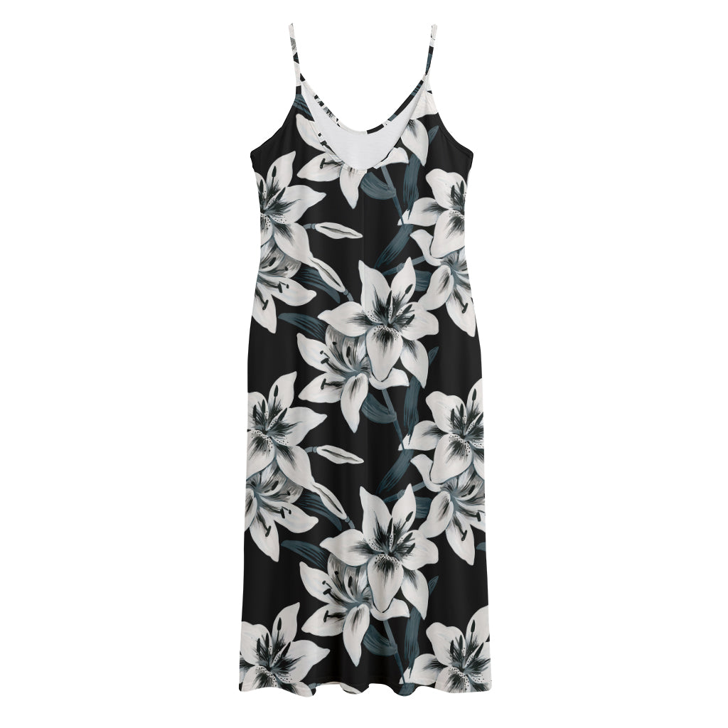 Lily Floral Pattern Print Jersey Midi Cami Dress