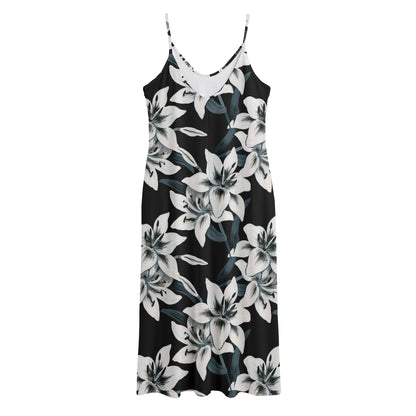 Lily Floral Pattern Print Jersey Midi Cami Dress