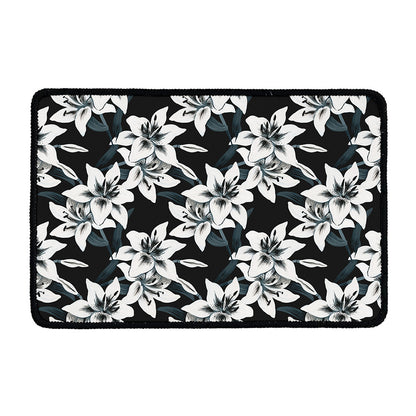 Lily Floral Pattern Print Kitchen Mat