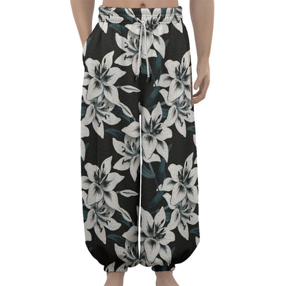 Lily Floral Pattern Print Lantern Pants