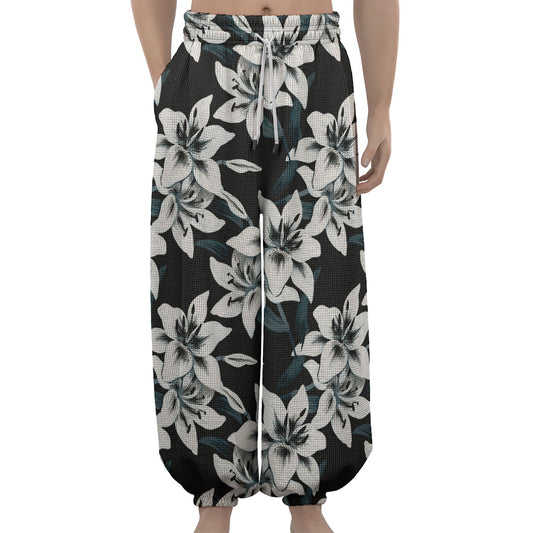 Lily Floral Pattern Print Lantern Pants