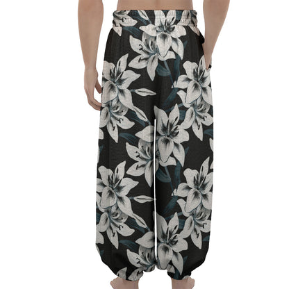 Lily Floral Pattern Print Lantern Pants