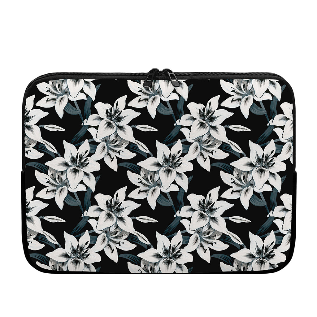 Lily Floral Pattern Print Laptop Sleeve