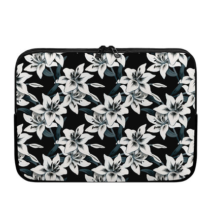 Lily Floral Pattern Print Laptop Sleeve