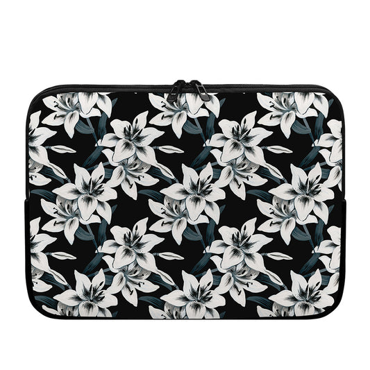 Lily Floral Pattern Print Laptop Sleeve