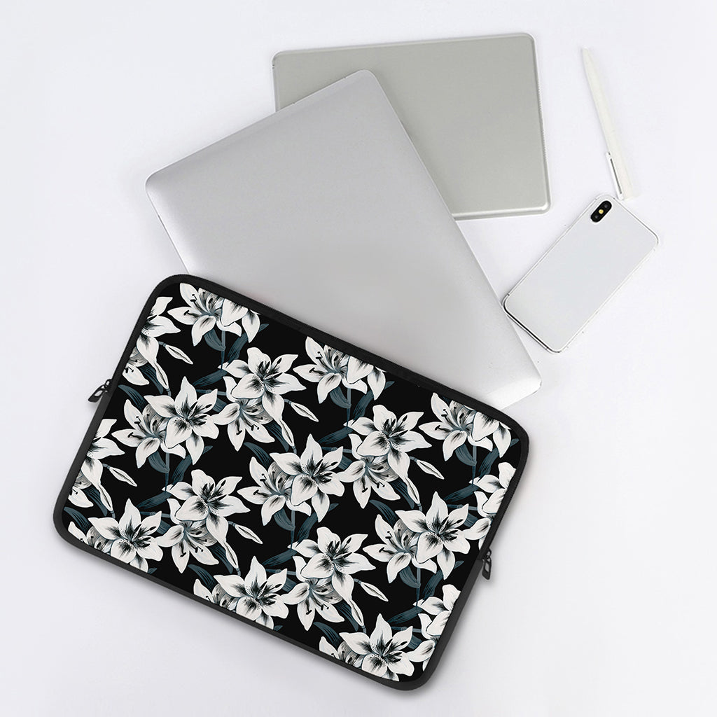Lily Floral Pattern Print Laptop Sleeve