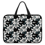 Lily Floral Pattern Print Laptop Sleeve With Handle