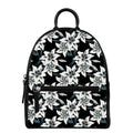 Lily Floral Pattern Print Leather Backpack