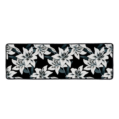 Lily Floral Pattern Print Long Kitchen Mat