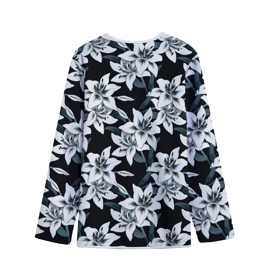 Lily Floral Pattern Print Long Sleeve Short Coat