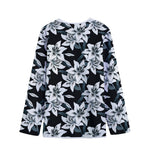 Lily Floral Pattern Print Long Sleeve Short Coat