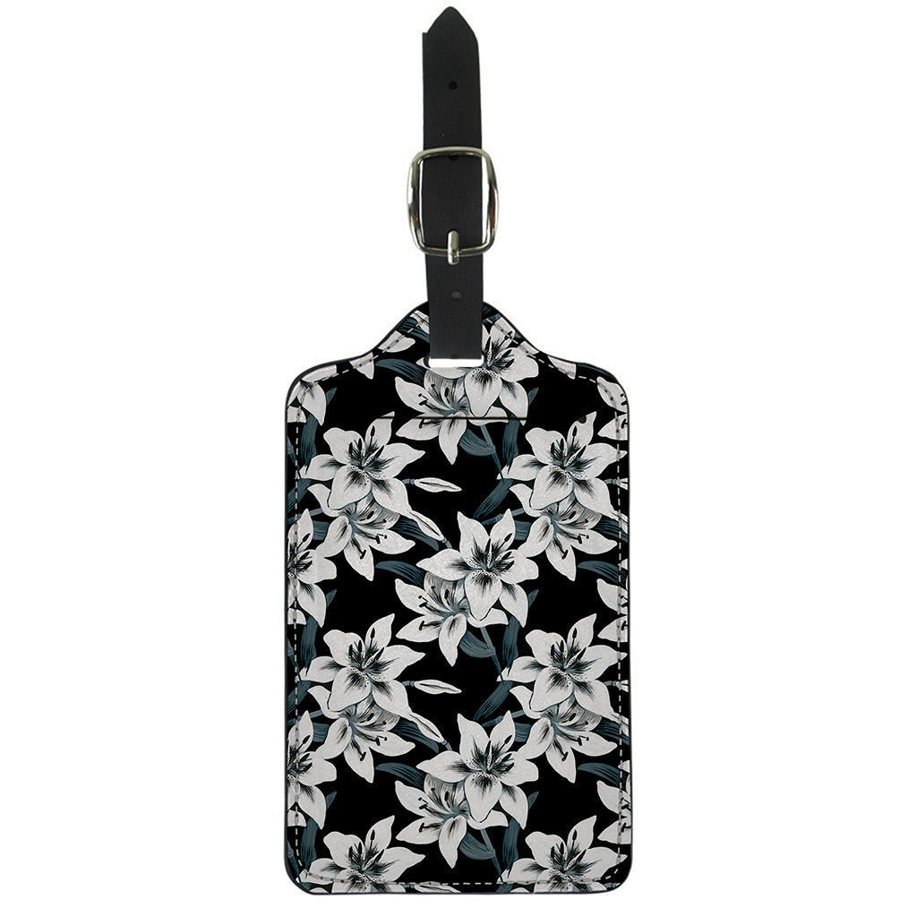Lily Floral Pattern Print Luggage Tag