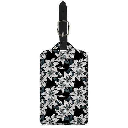 Lily Floral Pattern Print Luggage Tag