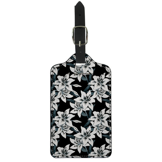 Lily Floral Pattern Print Luggage Tag