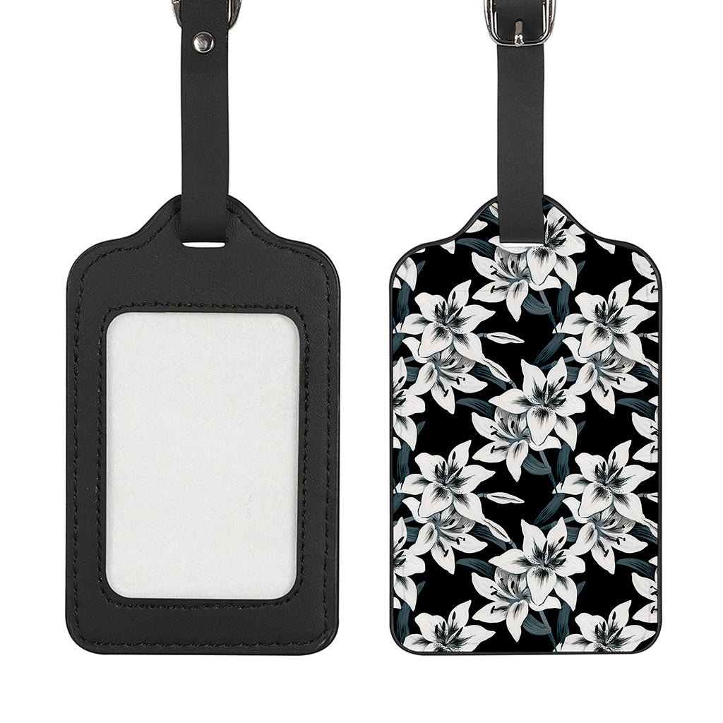 Lily Floral Pattern Print Luggage Tag