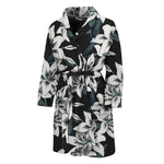 Lily Floral Pattern Print Men's Bathrobe