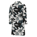 Lily Floral Pattern Print Men's Bathrobe