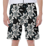 Lily Floral Pattern Print Men's Beach Shorts