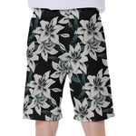 Lily Floral Pattern Print Men's Beach Shorts
