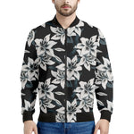 Lily Floral Pattern Print Men's Bomber Jacket