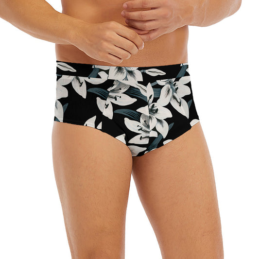 Lily Floral Pattern Print Men's Briefs