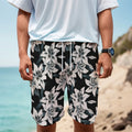 Lily Floral Pattern Print Men's Cargo Shorts