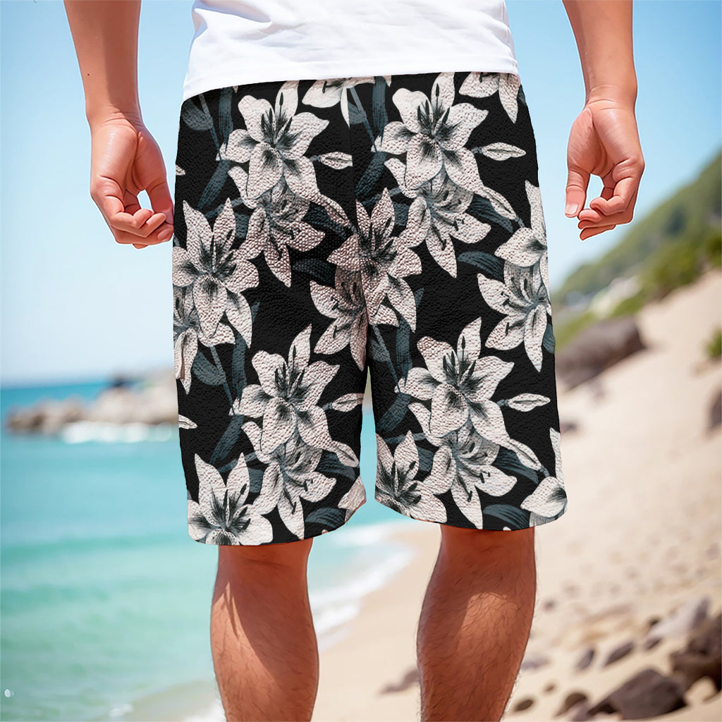 Lily Floral Pattern Print Men's Cargo Shorts