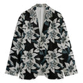 Lily Floral Pattern Print Men's Cotton Blazer