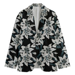 Lily Floral Pattern Print Men's Cotton Blazer