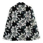 Lily Floral Pattern Print Men's Cotton Blazer