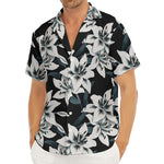 Lily Floral Pattern Print Men's Deep V-Neck Shirt