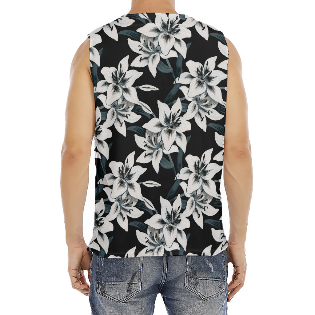 Lily Floral Pattern Print Men's Fitness Tank Top