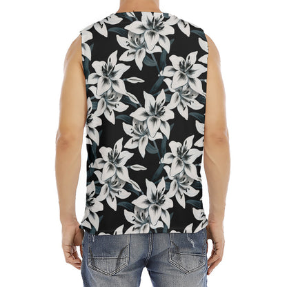 Lily Floral Pattern Print Men's Fitness Tank Top