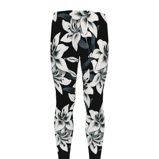 Lily Floral Pattern Print Men's leggings