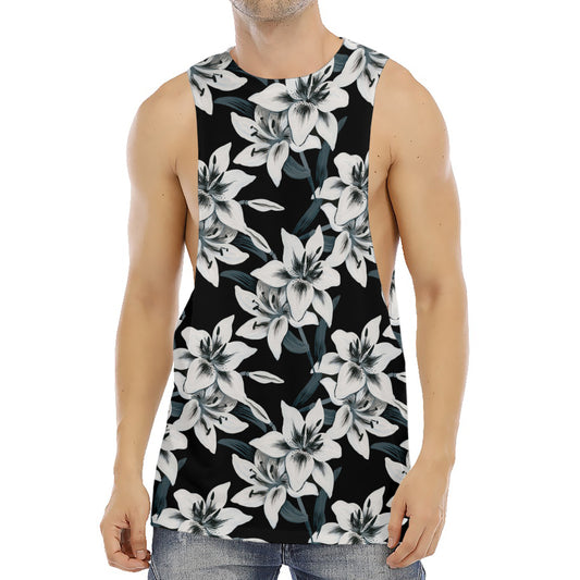 Lily Floral Pattern Print Men's Muscle Tank Top
