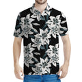 Lily Floral Pattern Print Men's Polo Shirt