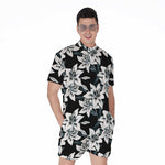 Lily Floral Pattern Print Men's Rompers