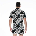 Lily Floral Pattern Print Men's Rompers
