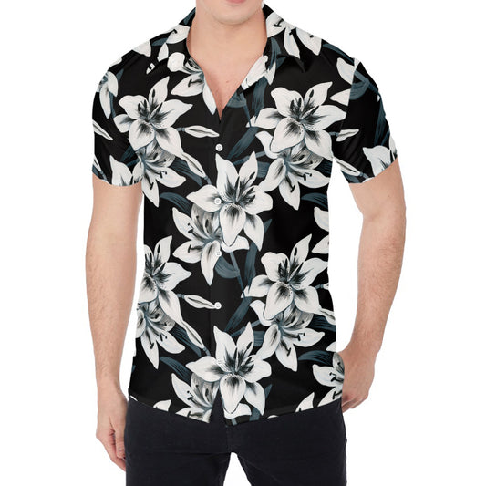 Lily Floral Pattern Print Men's Shirt