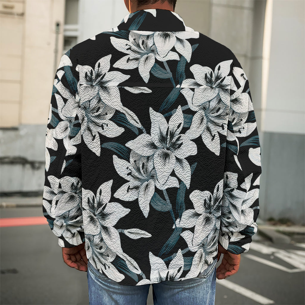 Lily Floral Pattern Print Men's Shirt Jacket