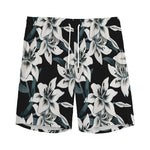 Lily Floral Pattern Print Men's Sports Shorts